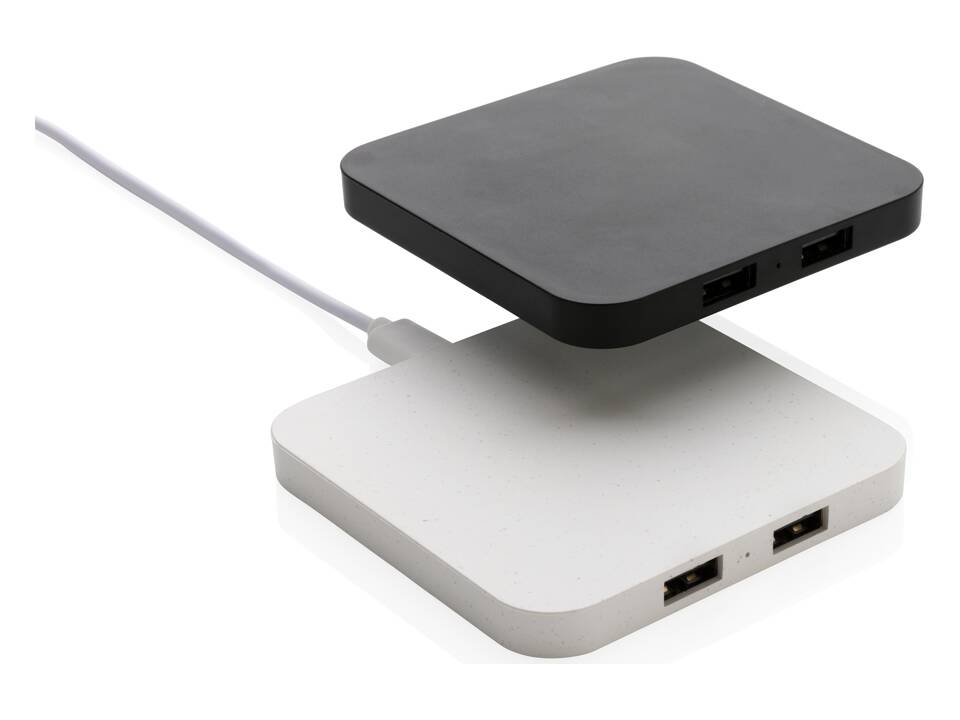 Chargeur 10W avec ports USB en plastique recyclé RCS 14