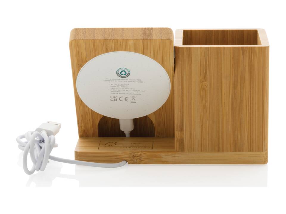 Chargeur sans fil 10W en bambou FSC® Calgary 6