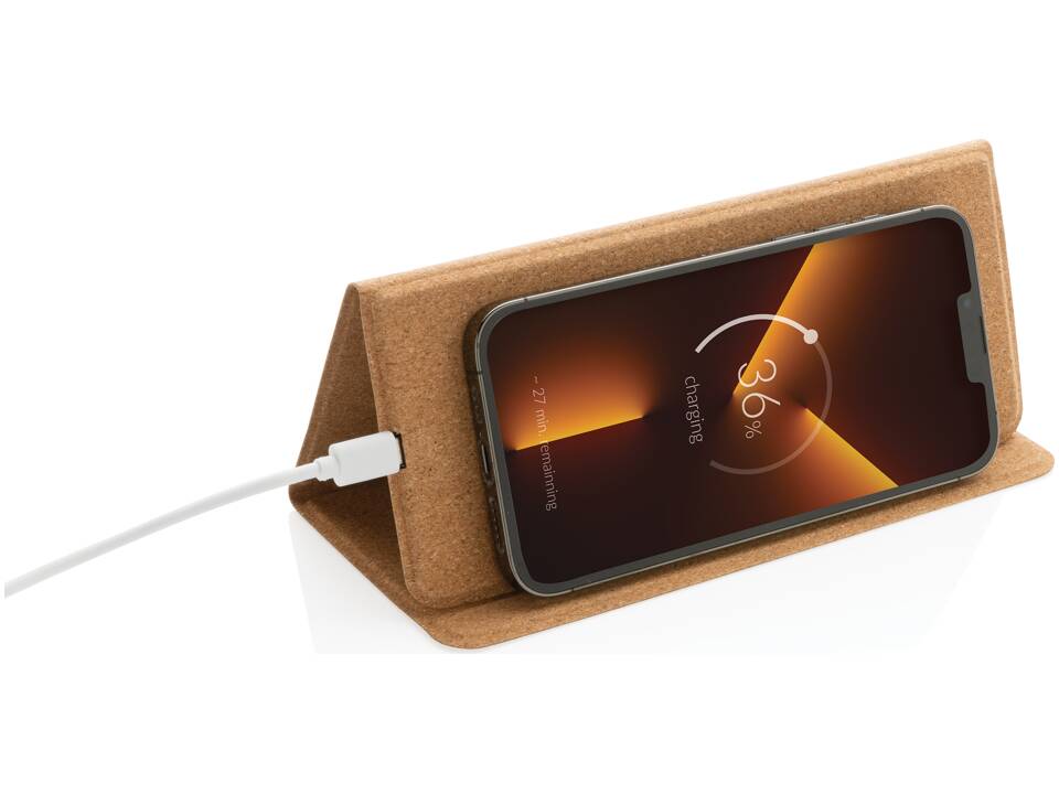 Tapis de souris avec chargeur sans fil 10W en liège FSC® 4