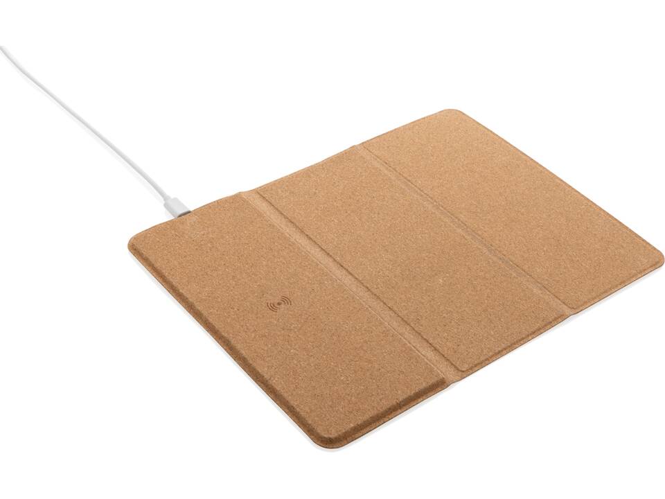 Tapis de souris avec chargeur sans fil 10W en liège FSC® 5