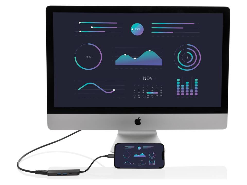 Hub avec entrée HDMI en aluminium recyclé Terra RCS 6