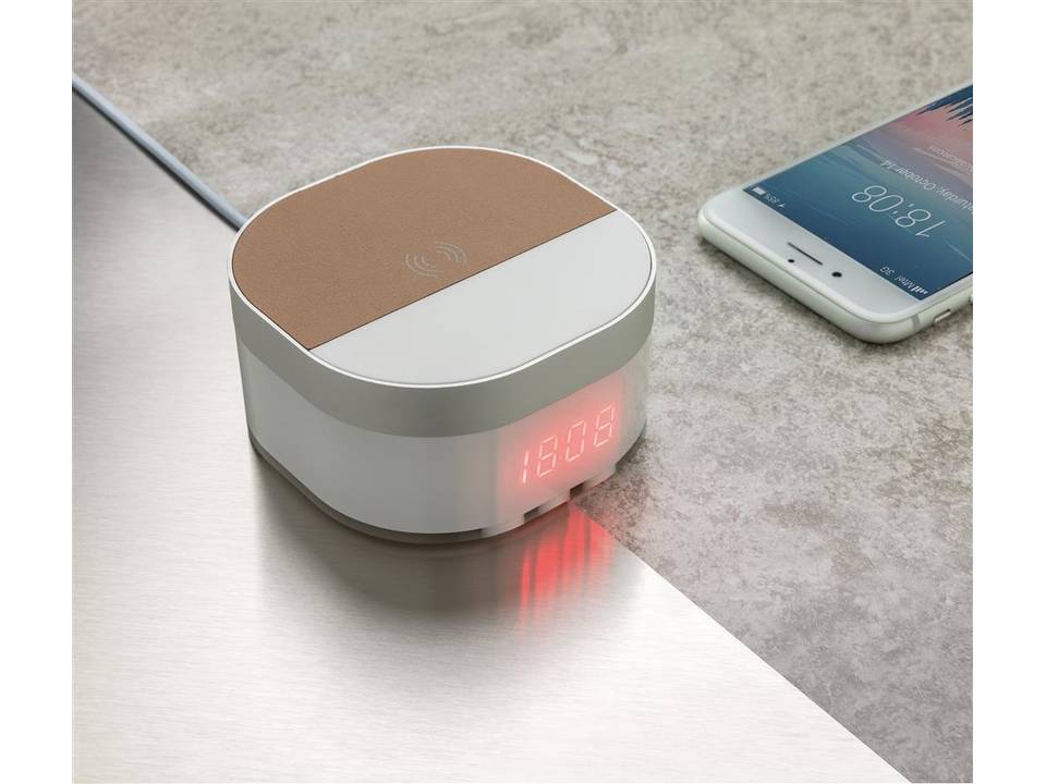 Réveil digital avec chargeur à induction 5W Aria 7