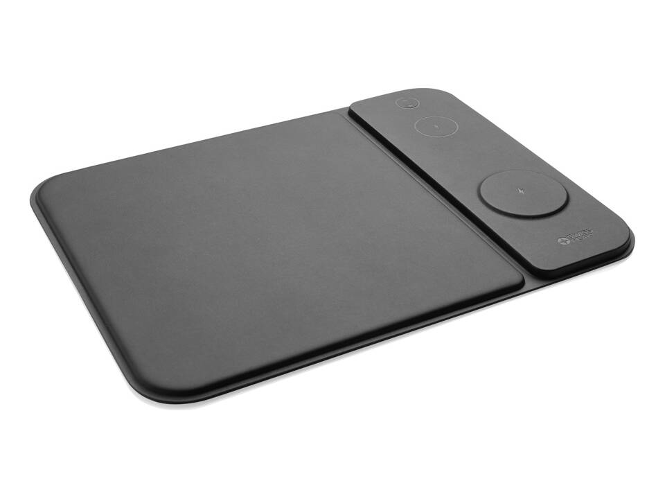 Tapis de souris chargeur 15W 3 en 1 en PU RCS Swiss peak 2