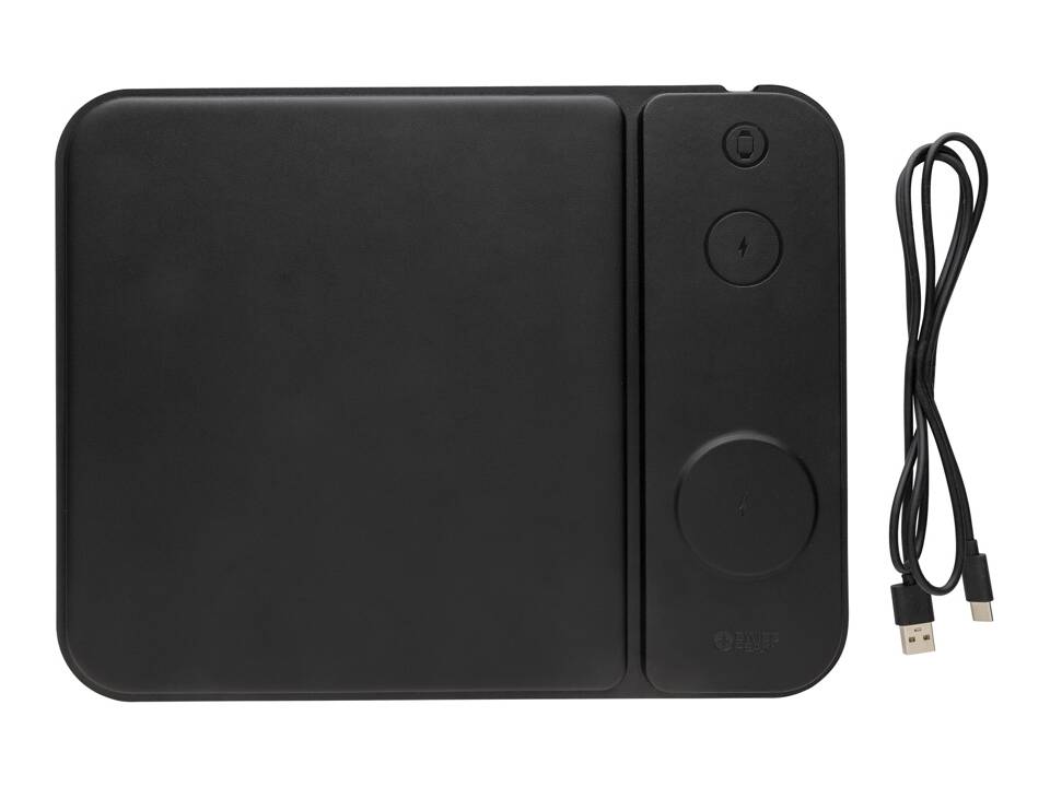 Tapis de souris chargeur 15W 3 en 1 en PU RCS Swiss peak 3