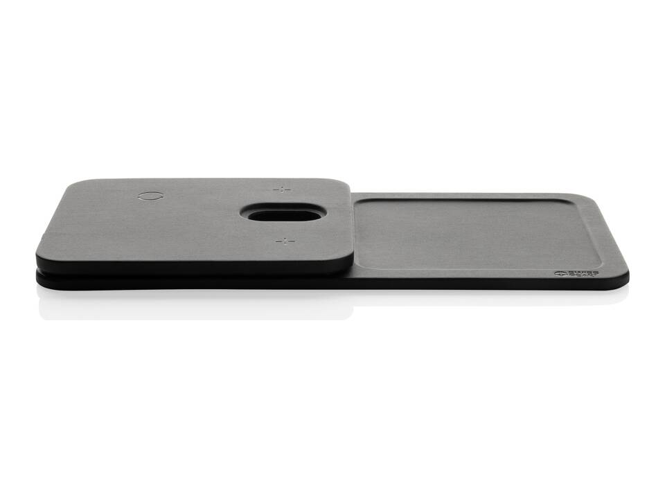 Chargeur de bureau 3 en 1 en PU recyclé RCS Swiss Peak 5