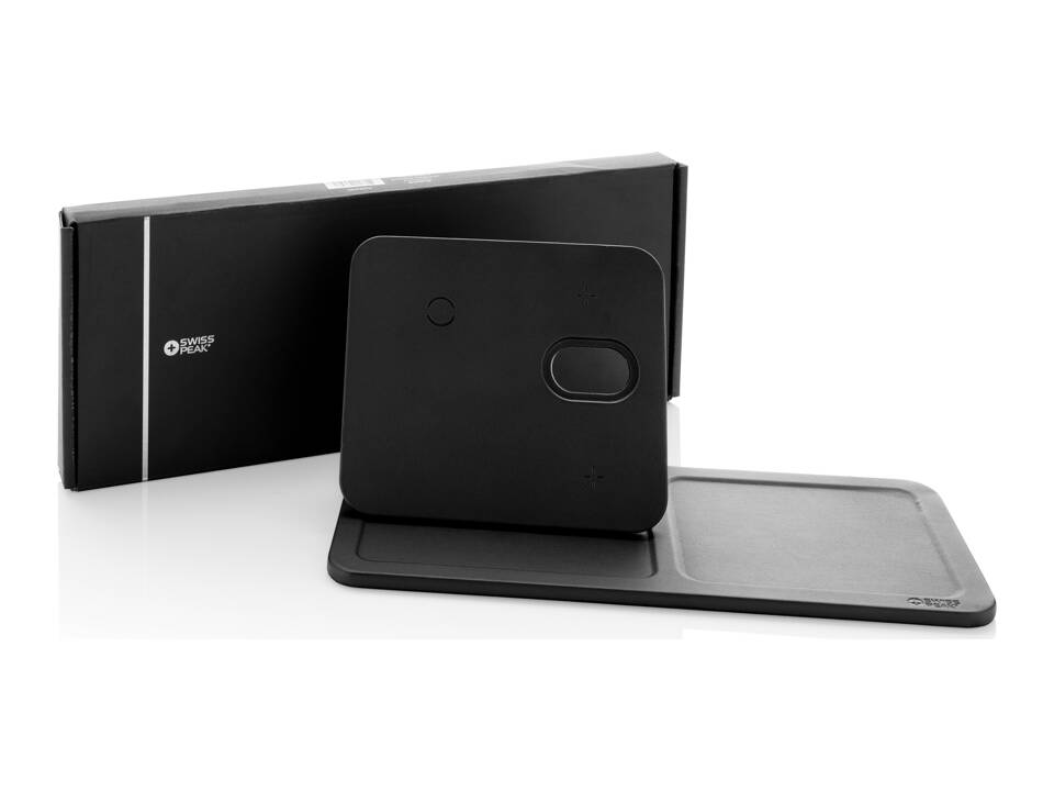 Chargeur de bureau 3 en 1 en PU recyclé RCS Swiss Peak 10