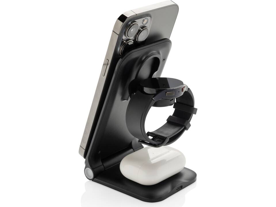 Chargeur 15W 3 en 1 en plastique recyclé RCS Powerpal 3