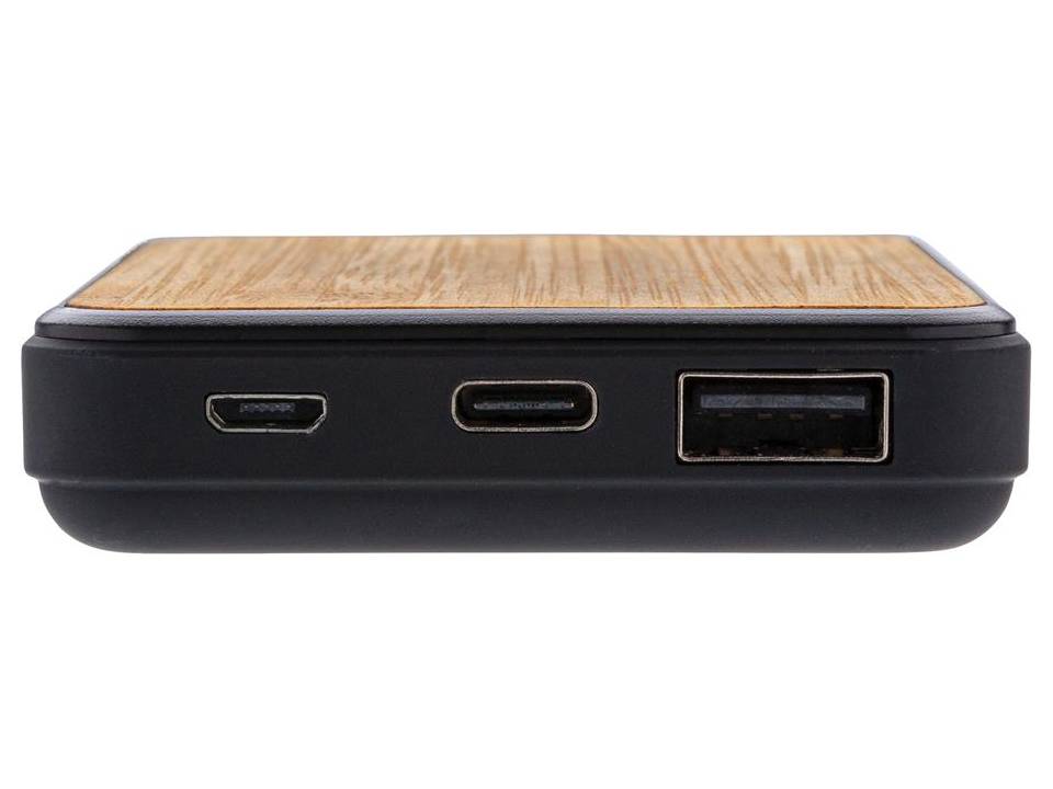 Batterie de secours de poche 5000 mAh en bambou 5