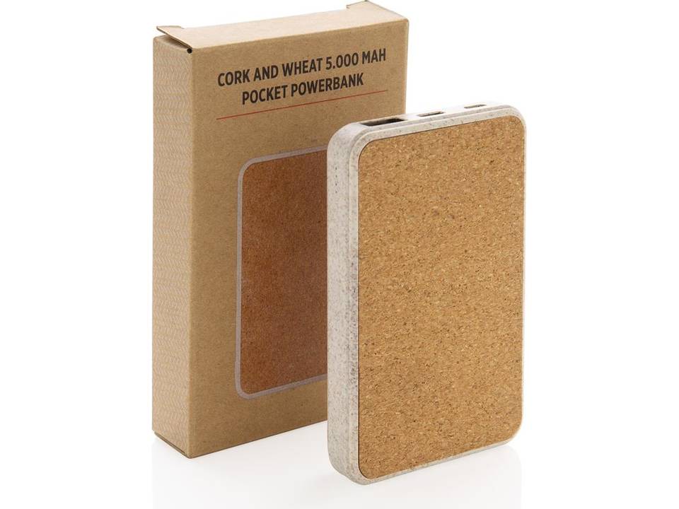 Powerbank 5000 mAh en fibre de paille de blé et liège 7