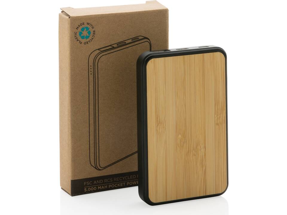 Batterie de secours 5000mAh en plastique recyclé FSC® et RCS 9