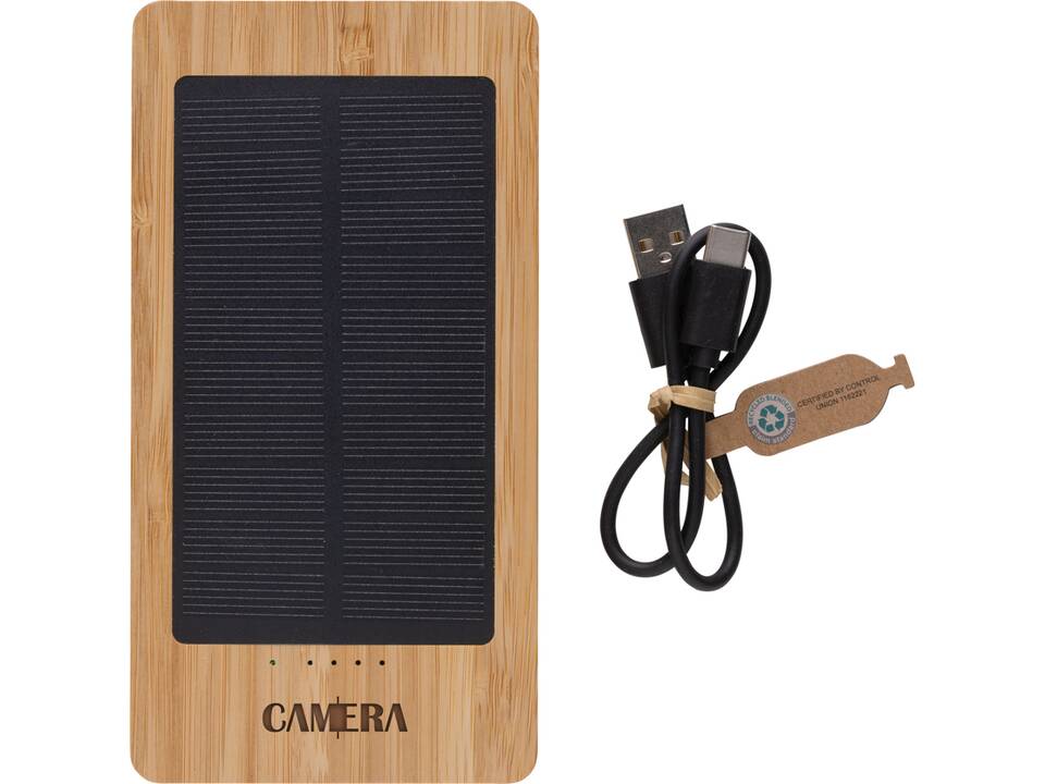 Batterie de secours solaire 10.000mAh en bambou Sunwick 7