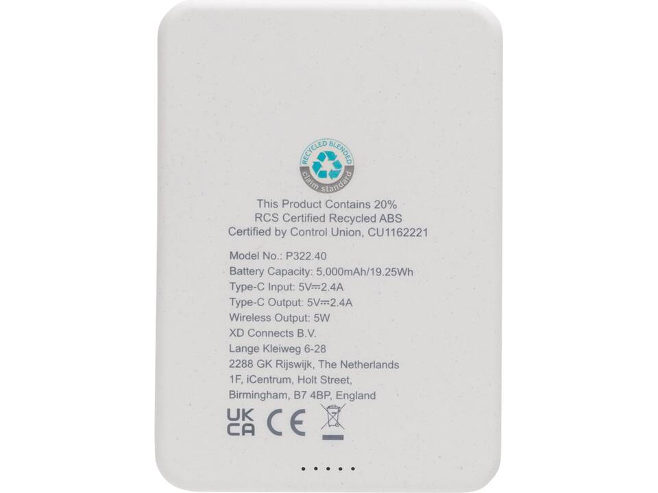 Powerbank magnétique 5000mAh en plastique RCS Magnetix 17