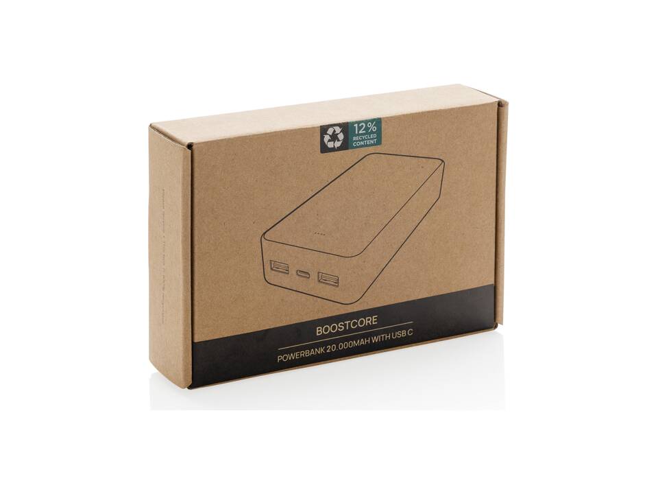 Powerbank 20.000mAh avec USB C en ABS recyclé RCS Boostcore 10