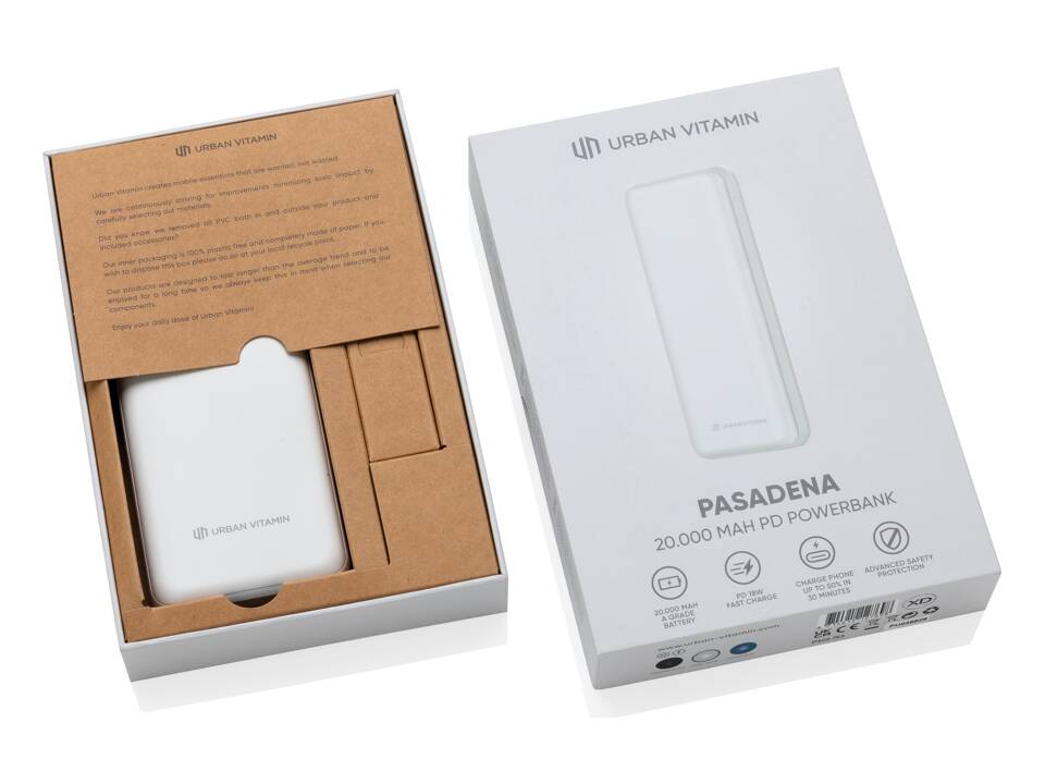 Powerbank 20.000 mAh 18W Pd Urban Vitamin Pasadena 18