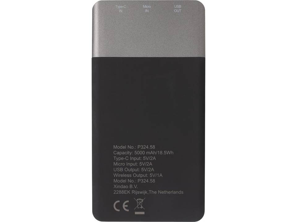 Powerbank 5000 mAh et induction 5W finition gomme 3