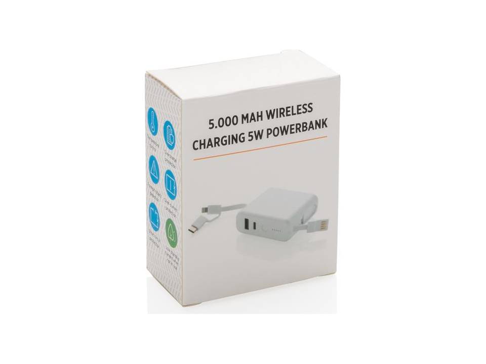 Batterie de secours 5000 mAh avec induction 5W 4