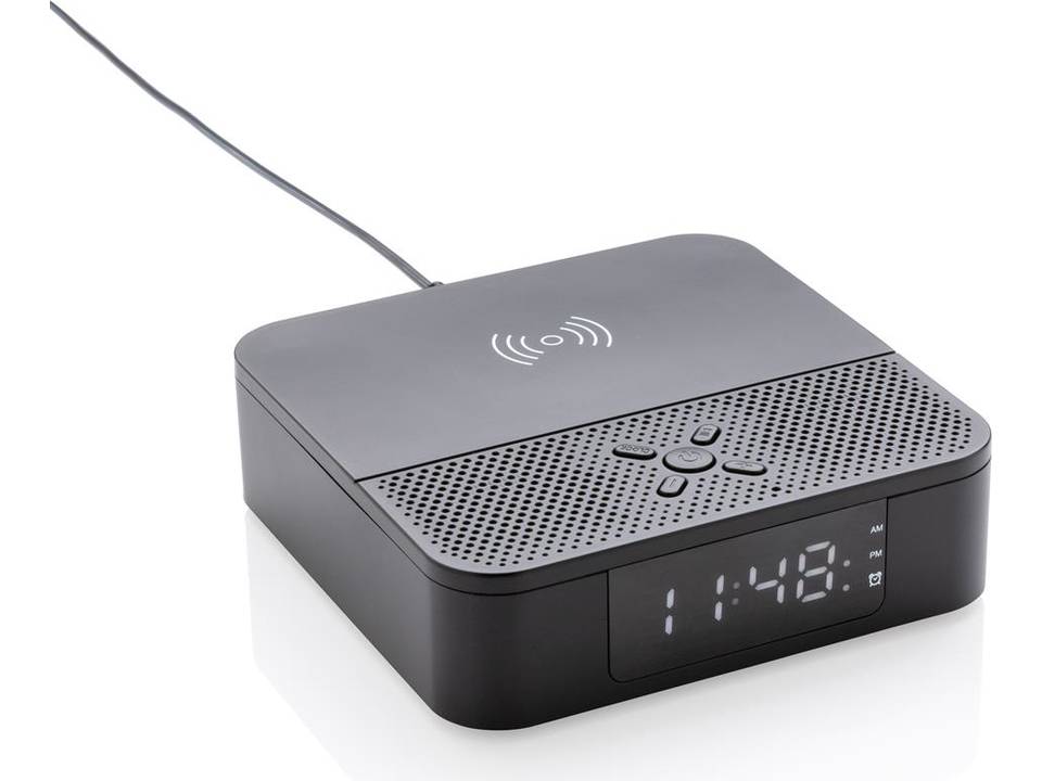 Enceinte avec chargeur à induction 5W et réveil 11
