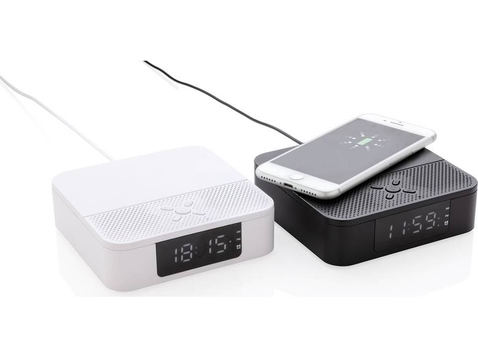 Enceinte avec chargeur à induction 5W et réveil 7