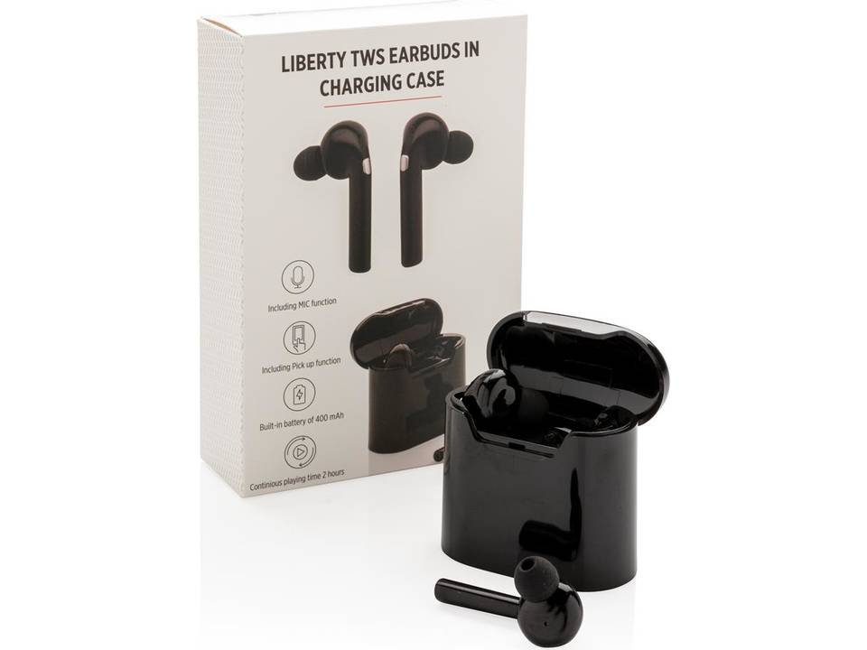 Ecouteurs sans fil dans un boitier de charge Liberty 13