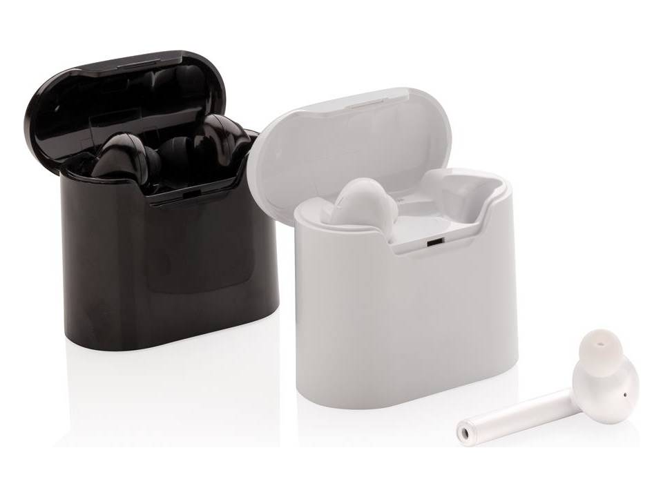 Ecouteurs sans fil dans un boitier de charge Liberty 7