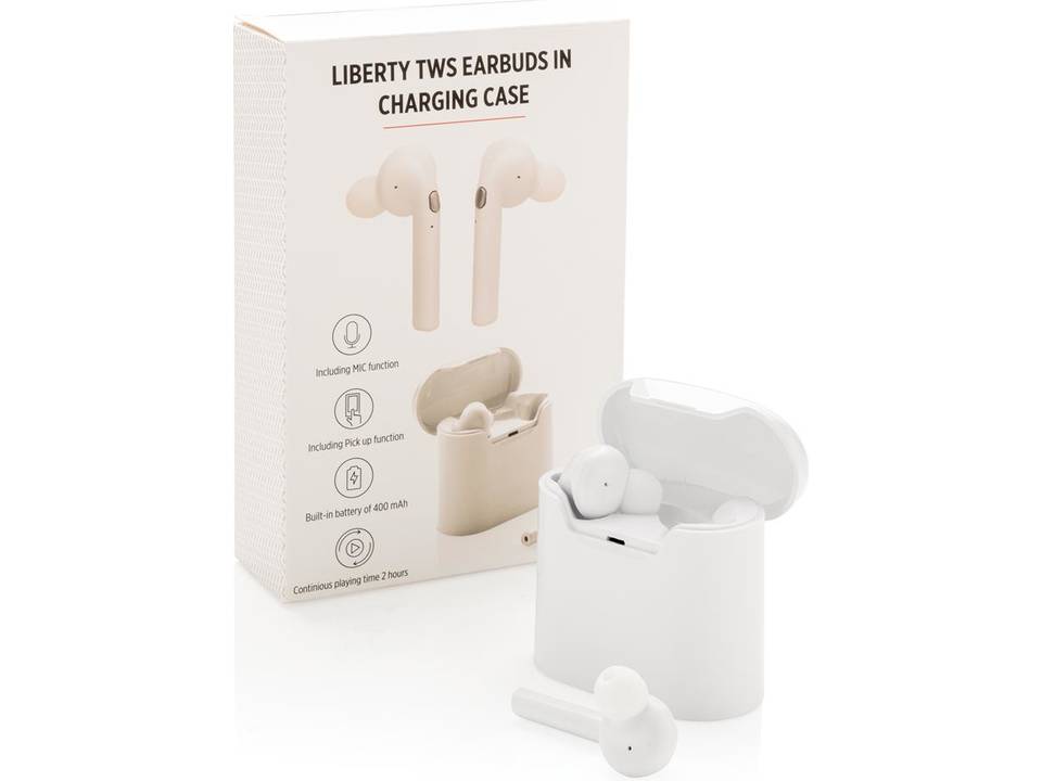 Ecouteurs sans fil dans un boitier de charge Liberty 6