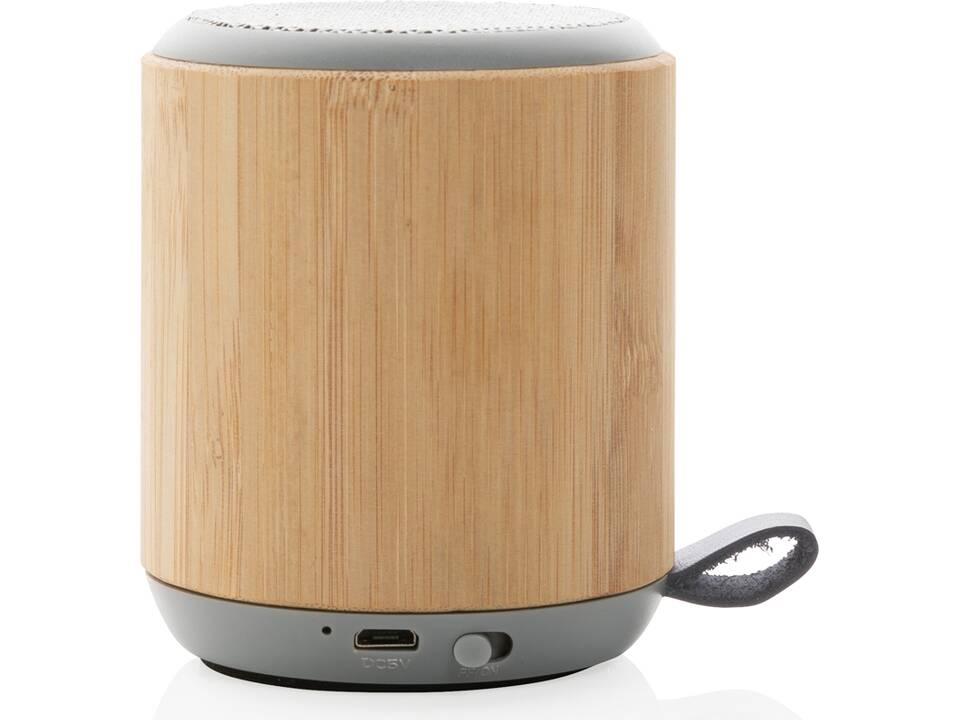 Enceinte sans fil 3W en bambou et tissu 3