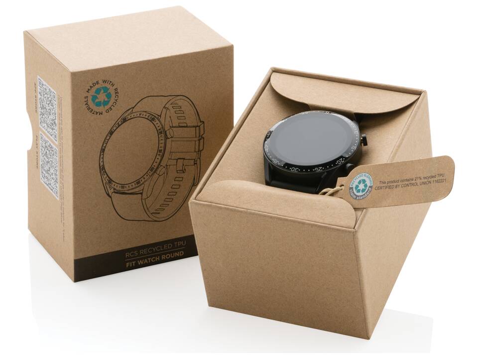 Montre connectée ronde en TPU recyclé RCS 14