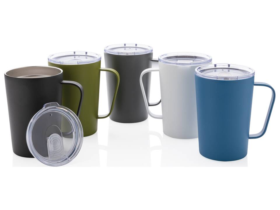 Mug moderne en acier inoxydable recyclé RCS avec couvercle 18