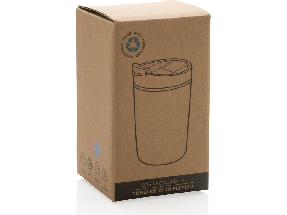 Mug en PP recyclé GRS avec couvercle à bascule 17