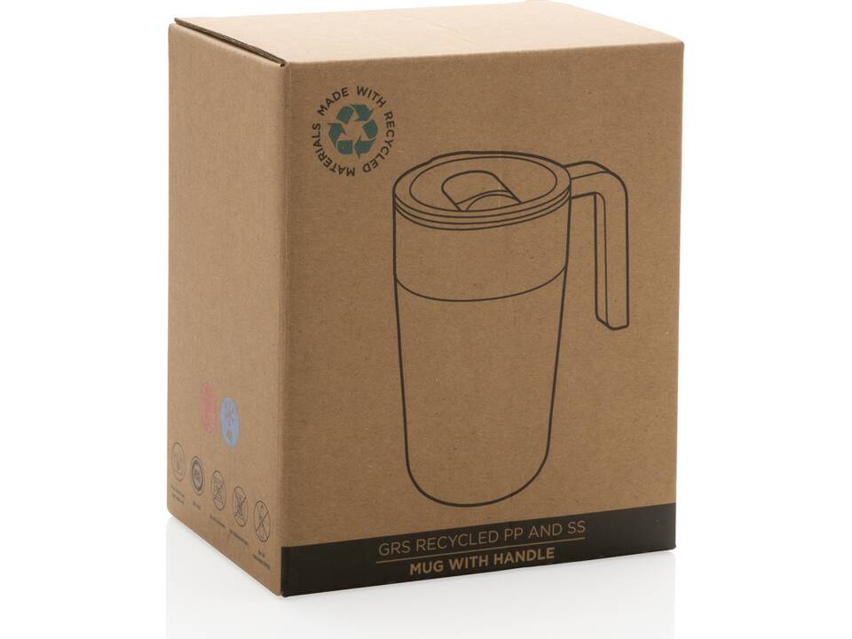 Tasse en acier inoxydable et PP recyclé GRS avec poignée 10