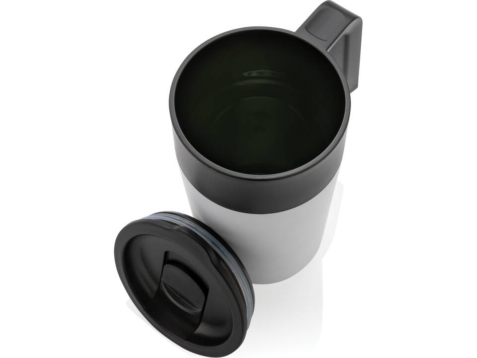 Tasse en acier inoxydable et PP recyclé GRS avec poignée 16