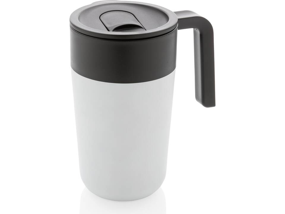 Tasse en acier inoxydable et PP recyclé GRS avec poignée 17
