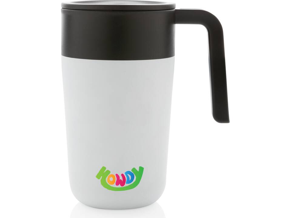 Tasse en acier inoxydable et PP recyclé GRS avec poignée 18
