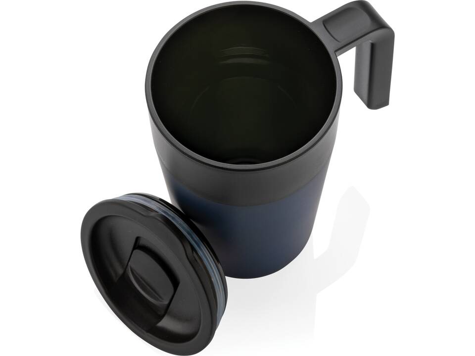 Tasse en acier inoxydable et PP recyclé GRS avec poignée 25