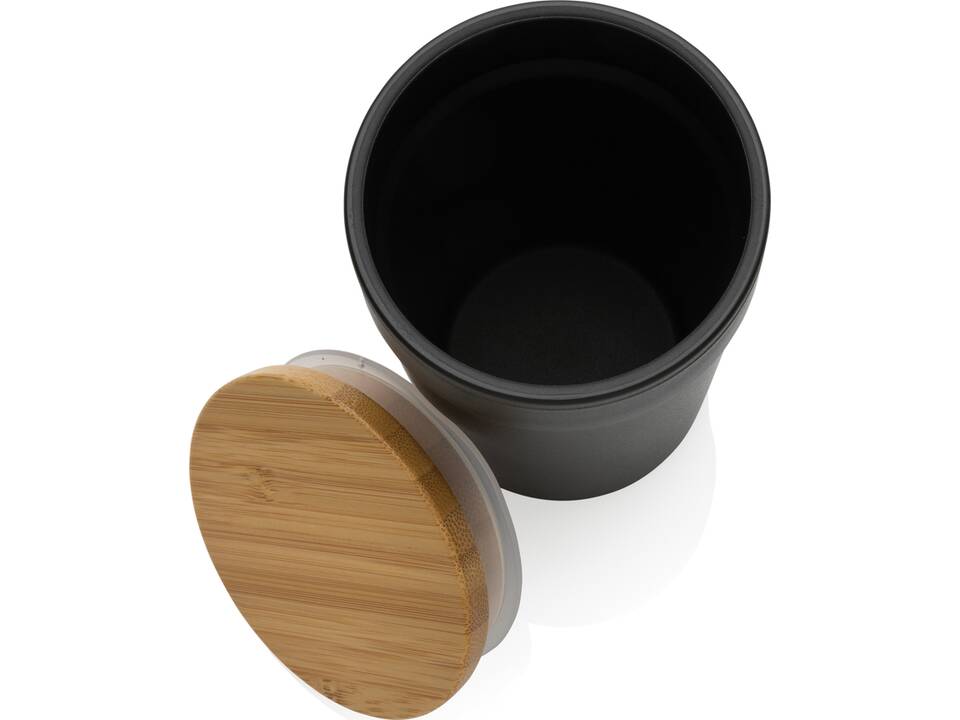 Mug 300ml en PP recyclé GRS avec couvercle en bambou FSC® 3