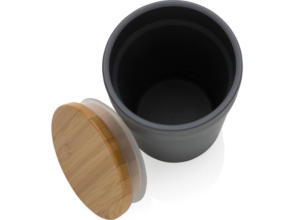 Mug 300ml en PP recyclé GRS avec couvercle en bambou FSC® 9