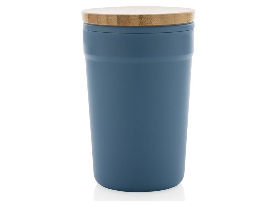 Mug 300ml en PP recyclé GRS avec couvercle en bambou FSC® 19