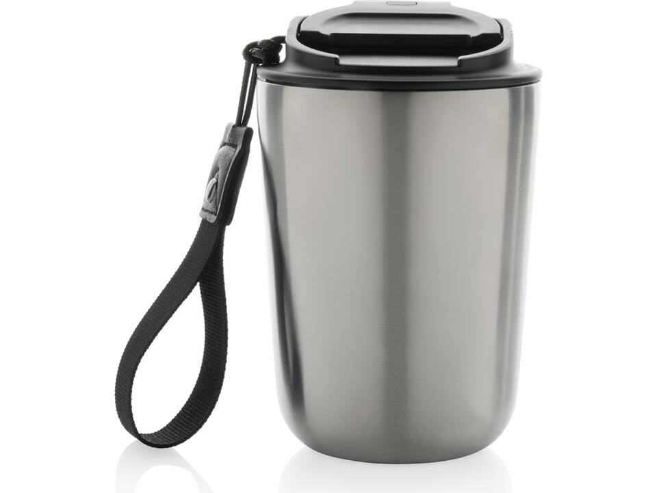Mug iso en acier inoxydable recyclé RCS avec lanière Cuppa 14