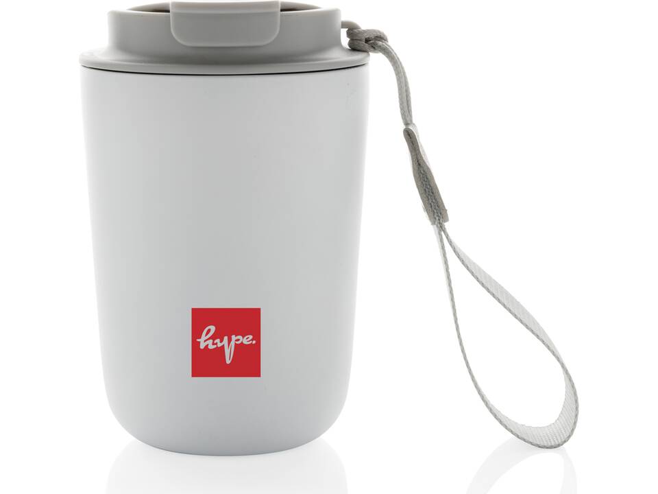 Mug iso en acier inoxydable recyclé RCS avec lanière Cuppa 26