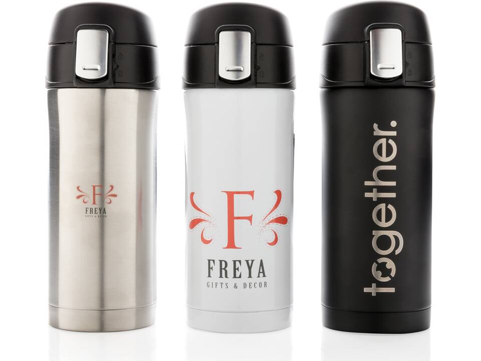 Mug 300ml à fermeture facile en acier inoxydable recyclé RCS 34