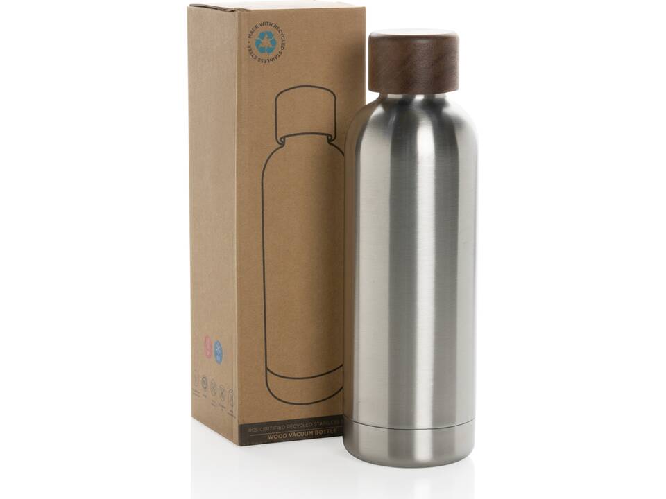 Bouteille iso en acier inoxydable recyclé certifiée RCS Wood 3