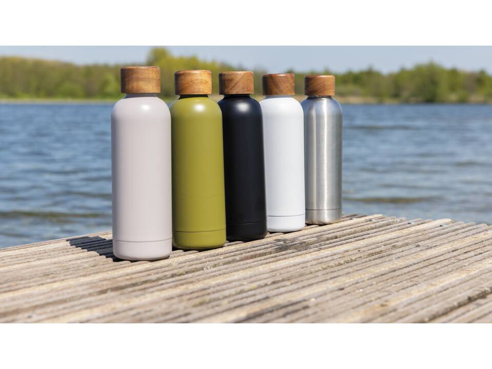 Bouteille iso en acier inoxydable recyclé certifiée RCS Wood 26