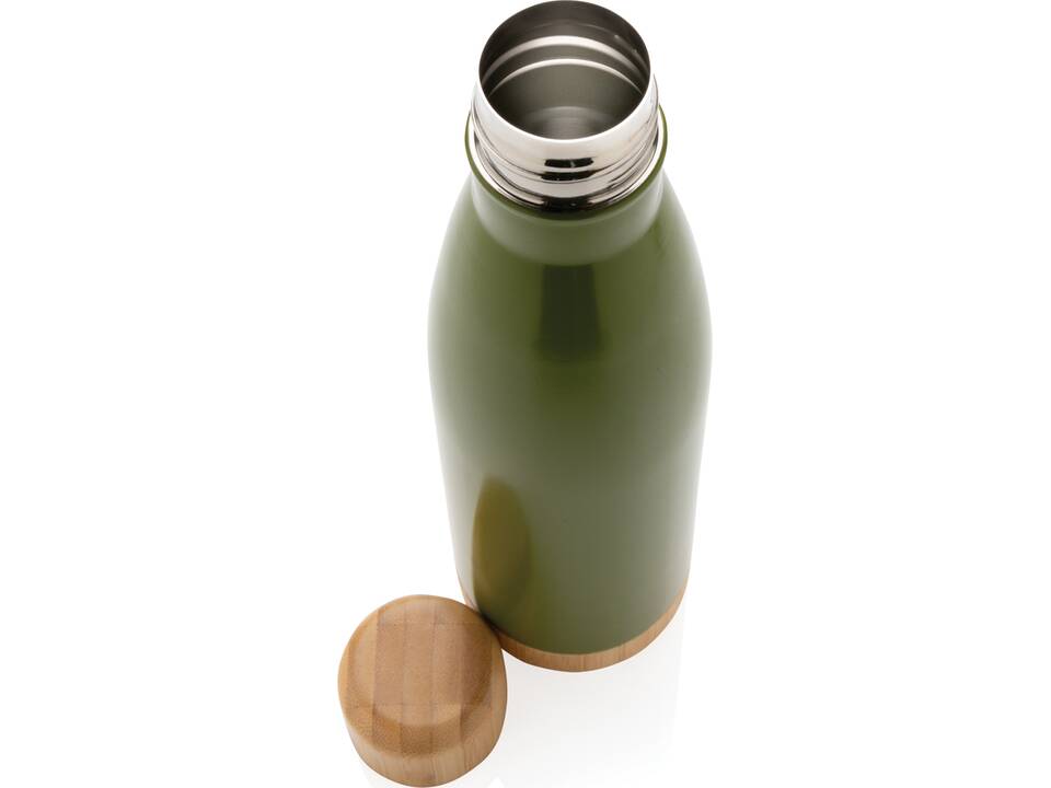 Bouteille isotherme en acier avec finition bambou 27