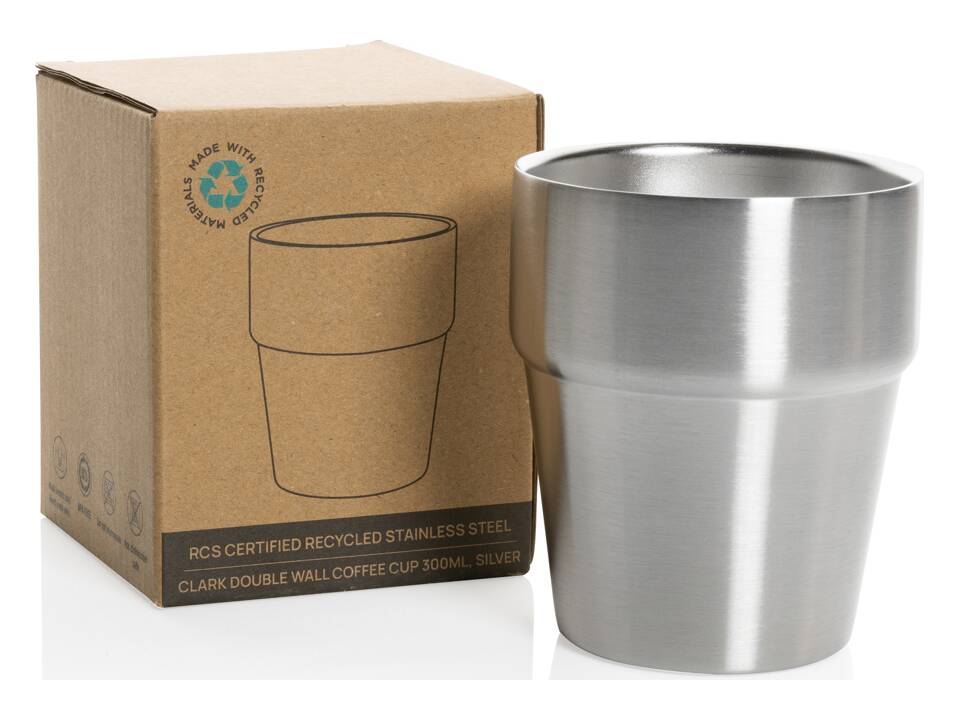 Tasse à café 300ml à double paroi en acier RCS Clark 18