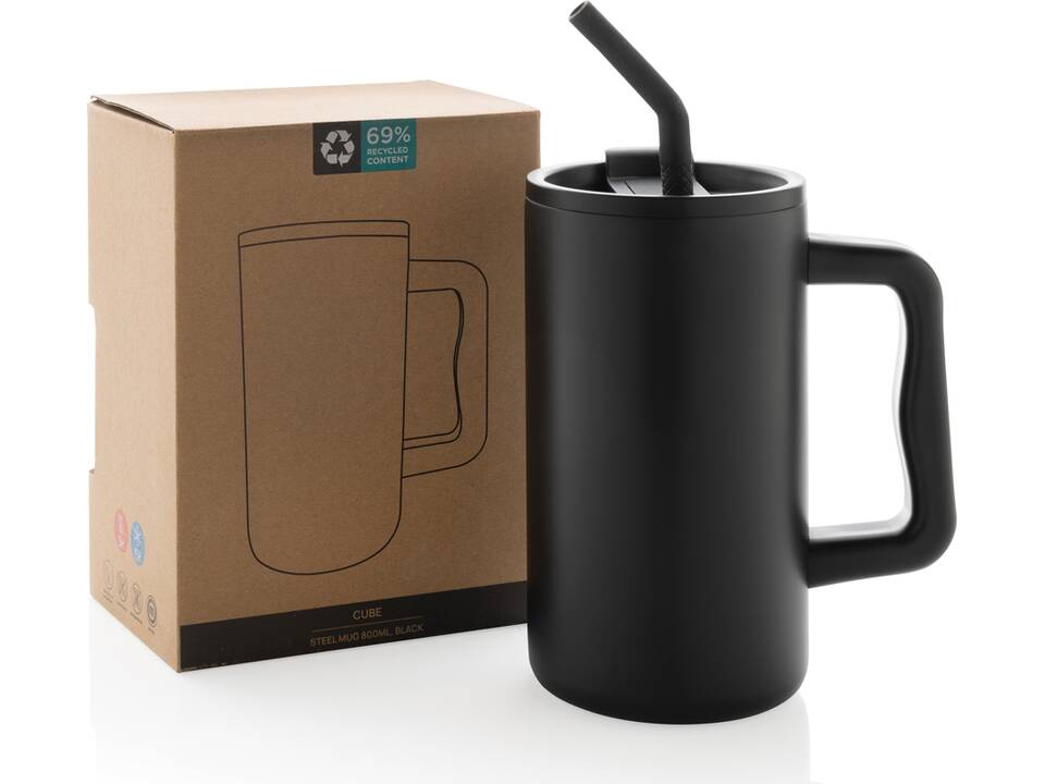Mug Cube 800ml en acier recyclé certifiée RCS 20
