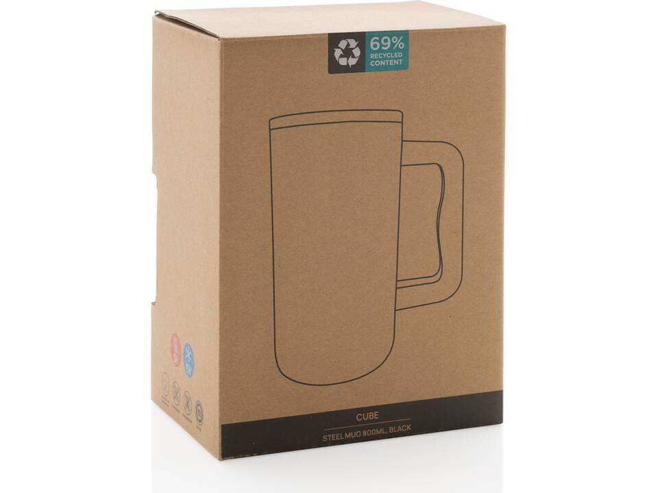 Mug Cube 800ml en acier recyclé certifiée RCS 21