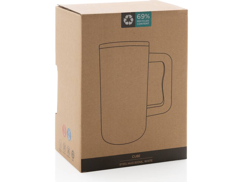 Mug Cube 800ml en acier recyclé certifiée RCS 36