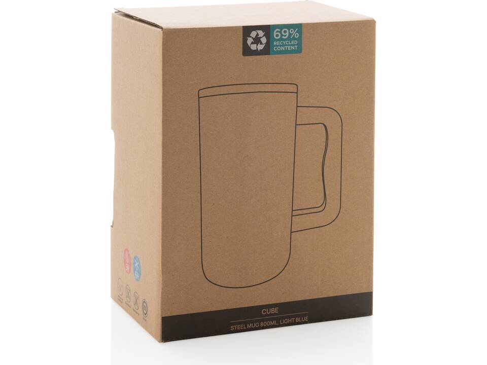 Mug Cube 800ml en acier recyclé certifiée RCS 56