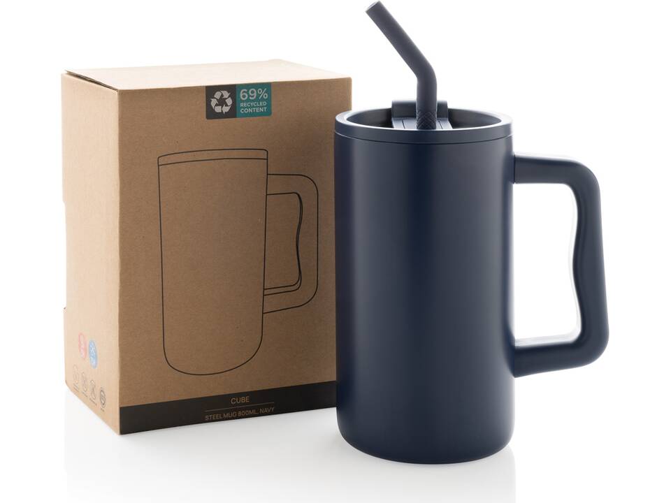 Mug Cube 800ml en acier recyclé certifiée RCS 67