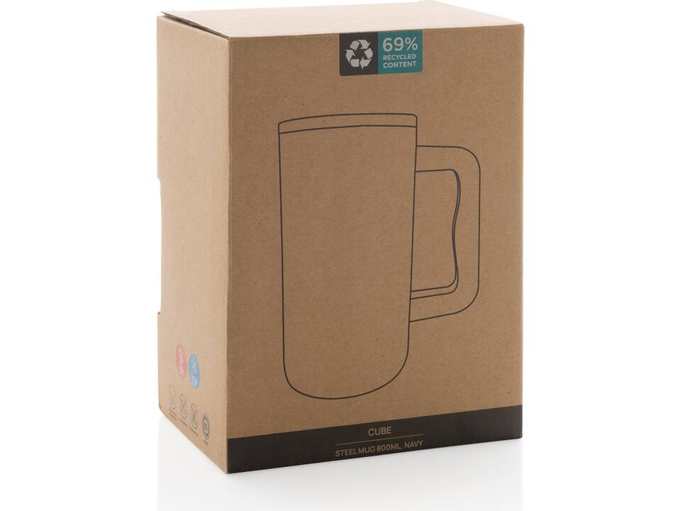 Mug Cube 800ml en acier recyclé certifiée RCS 68
